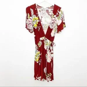 Astr Dresses Astr The Label Nordstrom Rust Plunge Floral Wrap - Main Image